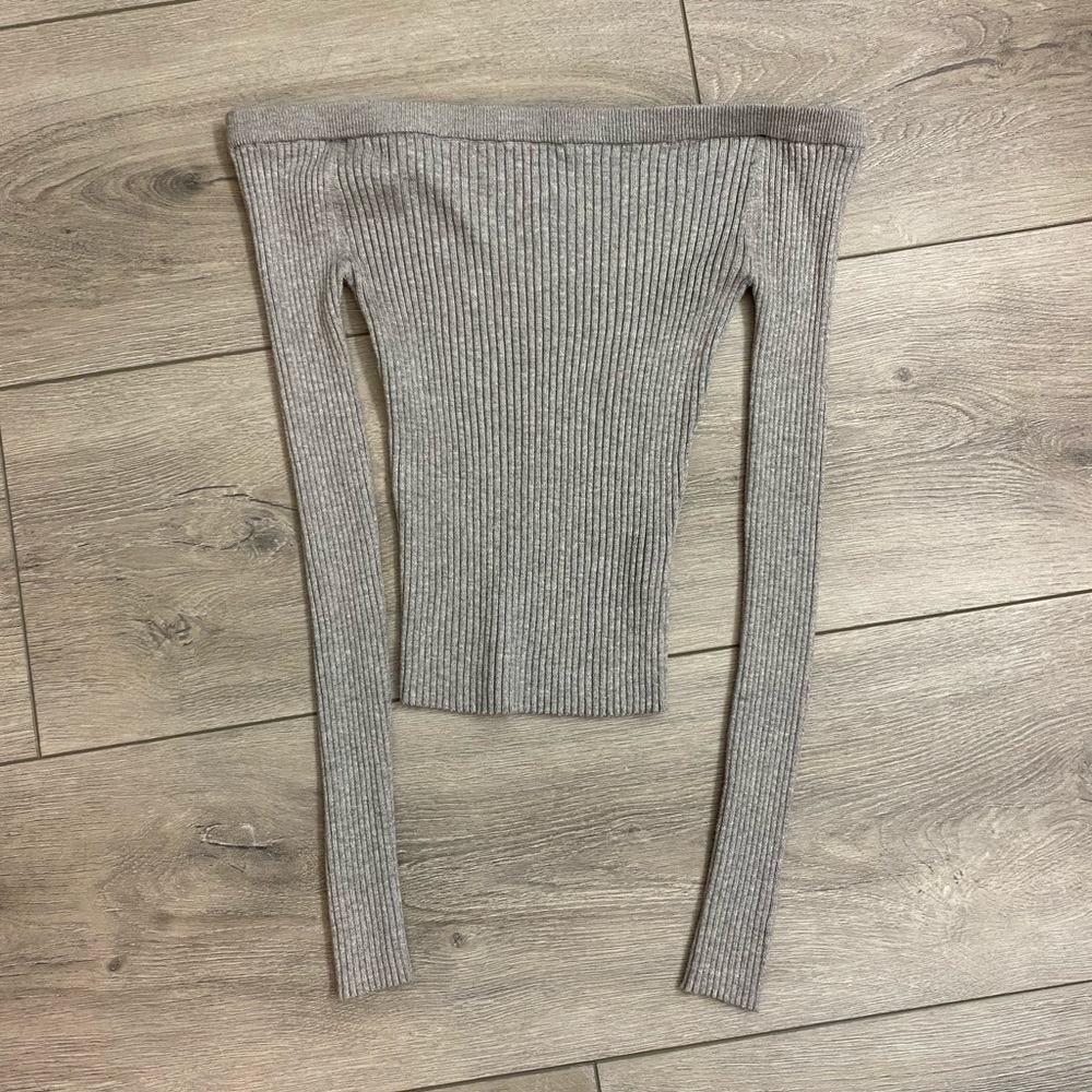 Off the shoulder sweater material top